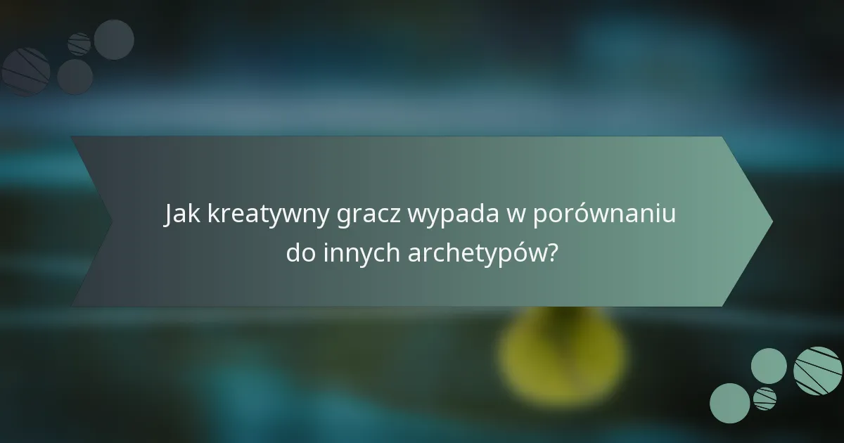 Jak kreatywny gracz wypada w porównaniu do innych archetypów?
